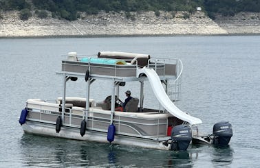 Lake Travis Thrills: Double-Decker Party Boat with Slide in Austin, TX