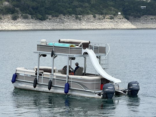 Lake Travis Thrills: Double-Decker Party Boat with Slide in Austin, TX