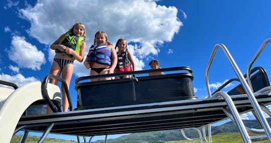 Crest Double Decker Tri-toon with water slide for rent in Steamboat Springs