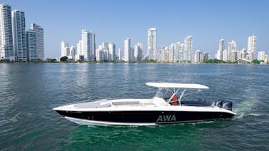Location de hors-bord de luxe Bravo 41' Vivez et profitez de la navigation dans les îles du Rosario