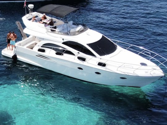 Astondoa 43 FlyBridge Yacht in St. Julian's fit up to 9 people