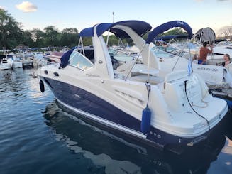 Capitán incluido. ¡Escápate de lo común y navega a bordo de un divertido Sea Ray de 28 pies!