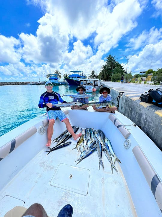 Console central para pesca e mergulho com snorkel em torno de baa, raa e atol de Lhaviyani