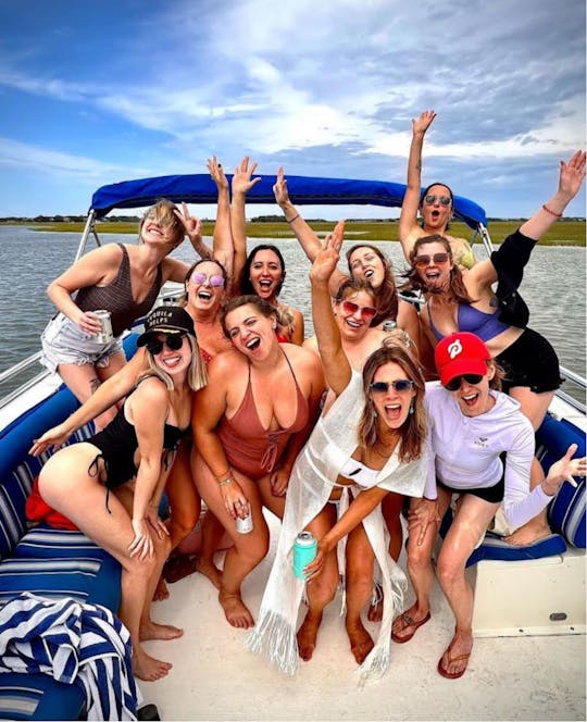 Bachelorette Party Folly Beach - Bateau ponton pour chats de 26 pieds