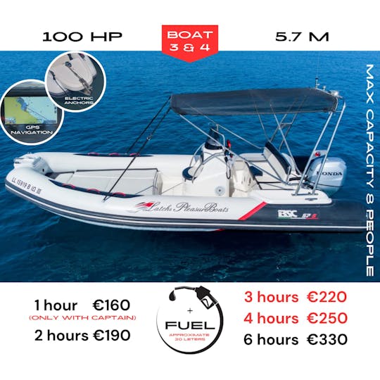 Rent IO4 Inflatable Boat (8 people) from Poli Chrysochous