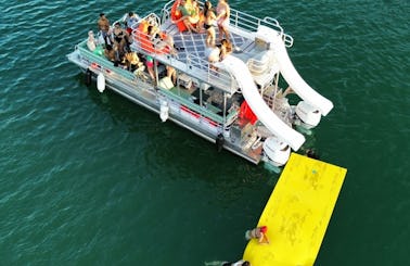 New Double Decker Party Boat w/ 2 Waterslides & Lily Pad Rental in Austin, Texas