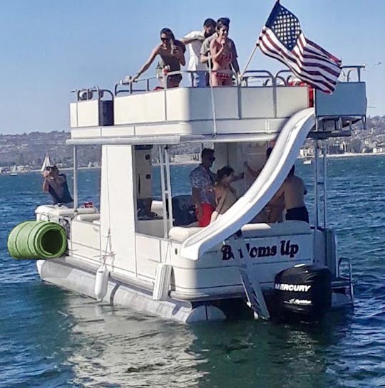 Double Decker Party Pontoon on Mission Bay - Captain/Bathroom/Slide/BYOB