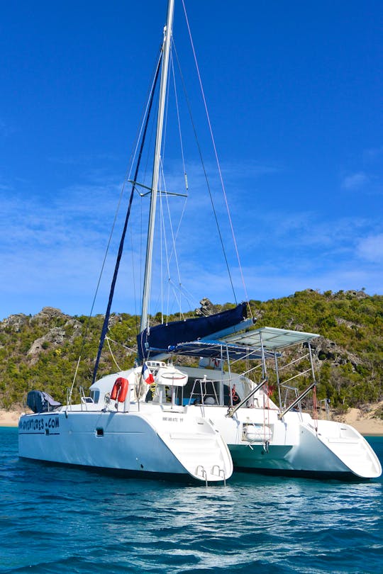 Lagoon 38 Catamaran trip in St Martin with skipper, departure from Orient bay