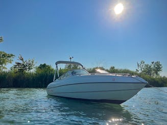 Barco a motor Stingray de 19 pés no Lago St. Clair