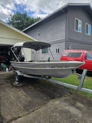 14ft Aluminum Boat Lightweight with 9.8 hp outboard motor