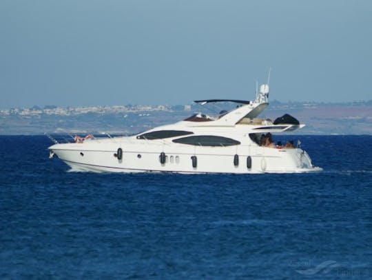 Pleasure Boat Trips in Limassol Area with Azimut 68 Flybridge Yacht
