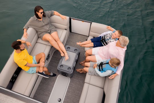 2024 Caribean Performance Tritoon Pontoon Sun deck and slide