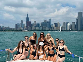 **Aluguel de barcos de luxo a preços acessíveis em Chicago para 12 pessoas no Lago Michigan/Playpen**