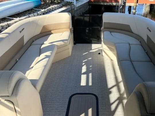 Barco divertido para a família de 26 pés, 250 cavalos de potência, assentos Honda, 14 com prancha de mergulho