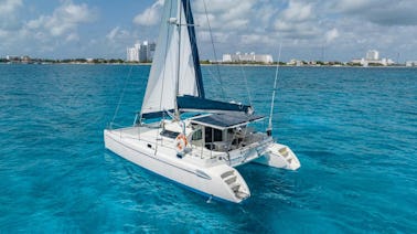 Sail Away in Style: Private 37ft Catamaran Charter in Cancún for up to 25 Guests