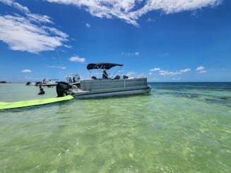 Pontão de luxo de 25 pés para passeios de Sandbar, Dolphin e Sunset. Aceita cães 