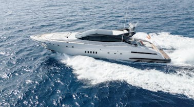 Deal of the Day! 92' Mangusta Yacht for Rent in Ibiza, Spain.