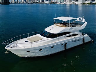 Enjoy Miami onboard the Viking Flybridge 65ft Yacht!!!