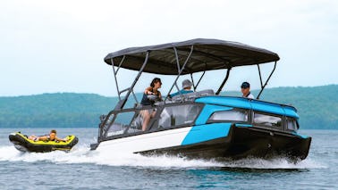 2023 Supercharged Sea-Doo Switch Sport Pontoon for cruising and tubing