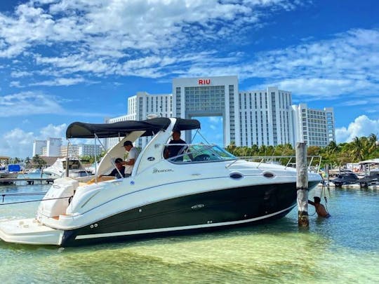 Tenha um dia incrível com este iate Sea Ray de 32 pés em Cancún!