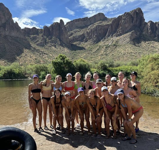 River tubing trip on the salt River Mesa arizona transportation included.