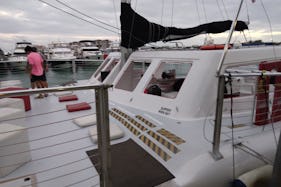 The Catamaran Party Boat, accommodating up to 49 guests crewed 1 Captain+ 2 crew