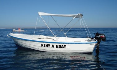 5HP Powerboat with bimini for 6 people