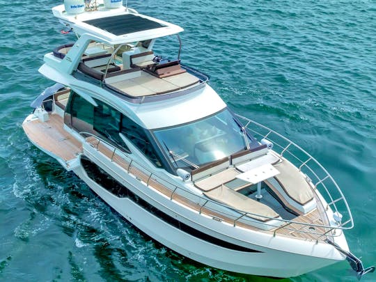 Navigate the 53ft Galeon Motor Yacht in Miami  