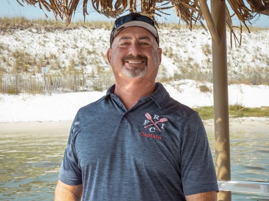 Crucero en barco tiki a Fire Island para hasta 18 personas