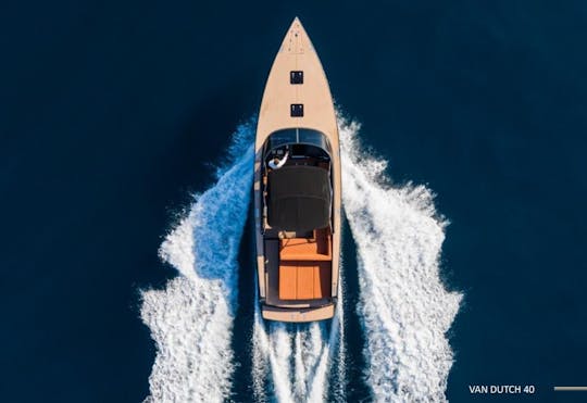 Alquiler de yate a motor de lujo Van Dutch de 40 pies en la Costa Azul, Francia 💎