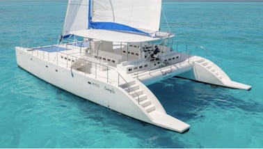 Best 75ft Catamaran in Cancun and Isla Mujeres! Holds 100 people