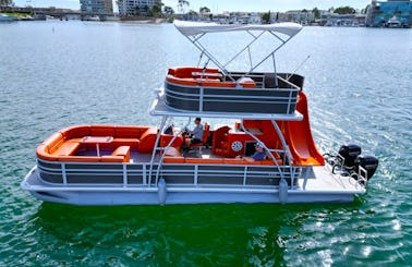 Double Decker Pontoon Boat With Slide- 33'