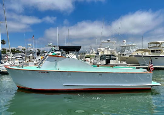 Restored Former LA County Lifeguard Boat in Newport Beach with Captain 