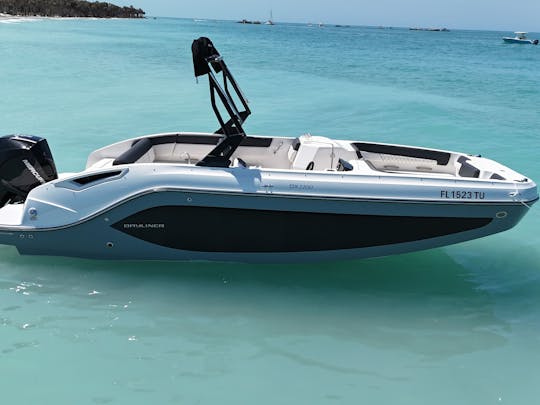 Big Grey, our Gorgeous 23' Bayliner Deck Boat with sports tower!