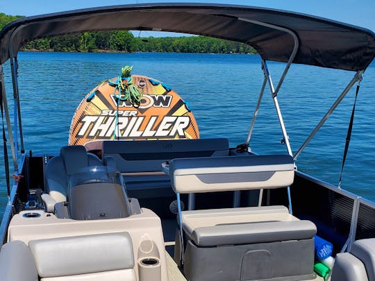 Cruise, swim, party and enjoy on a 2023 Tritoon on Lake Norman!