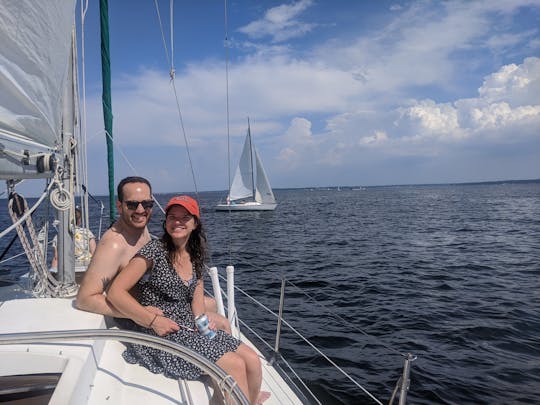 Fun in the Sun with Manhattan skyline in the background