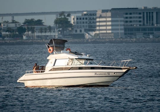 Aluguel de iate a motor Brisa Carioca de 36 pés Cobra Capri no Rio de Janeiro, Brasil