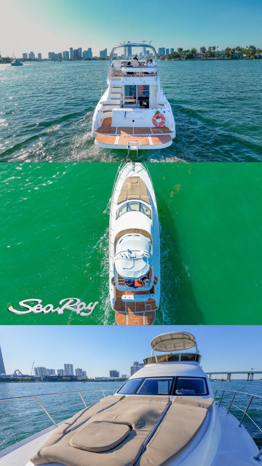⭐️⭐️⭐️⭐️⭐️ Aproveite este maravilhoso barco marítimo Ray Sedan Bridge de 50 pés em Miami.