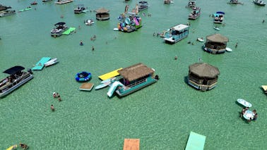 Private Crab Island Luxury Tiki Pontoon Charter w/Restroom (Up to 18)