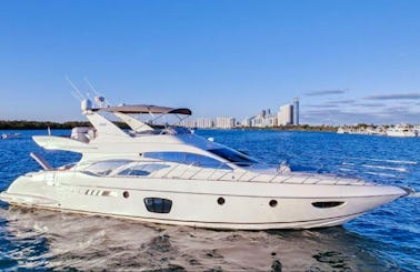 Luxurious 65’ Azimut Yacht Charter |Free 1 hr jetski & 1 champagne bottle