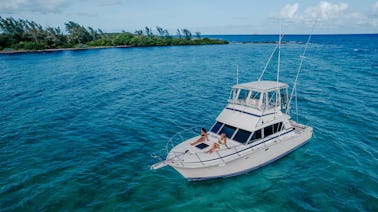 Bertram de 38 pies para la mejor pesca desde Puerto Aventuras, Riviera Maya