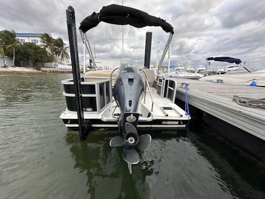 Pontón Fundeck de fibra de vidrio de 22 pies para 12 personas