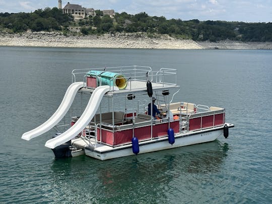 Slide into Fun: Double-Decker Party Boat on Lake Travis in Austin, TX