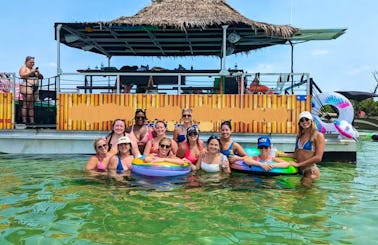 Tiki Pontoon Boat for Crab Island 3 Hour Bachelorette Party!!