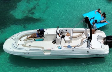 Discover the Island's South Paradise aboard out Bayliner Deck Boat!!
