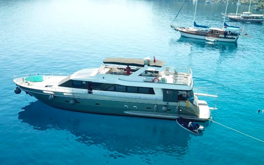Learn more about our Crewed Charter 85ft Falcon Motor Yacht in Gocek