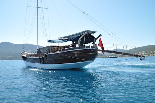 Crucero diario en goleta para familias y grupos (25 huéspedes) en Bodrum 