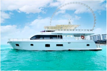 LUXURY SUPER 85FT YACHT WITH JACUZZI UPTO 65 GUEST IN DUBAI MARINA