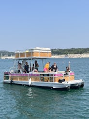 Double Decker Tiki Pontoon  with Slide on Lake Travis