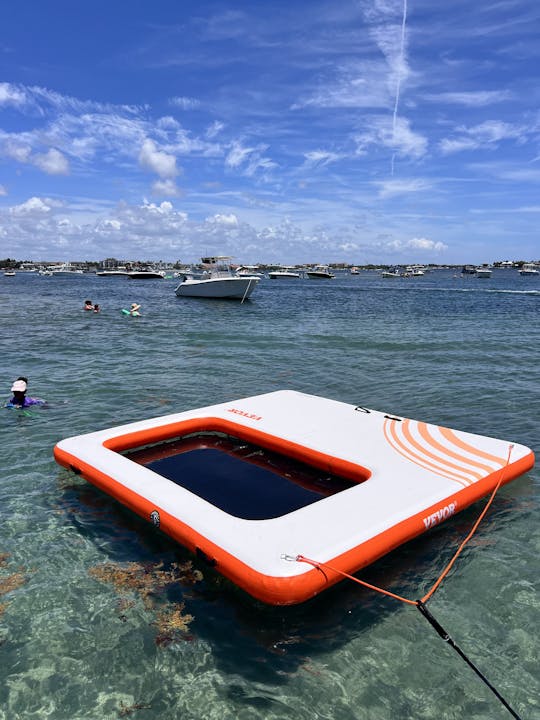28ft boat with swim platform joy ride to Peanut Island & Sandbar